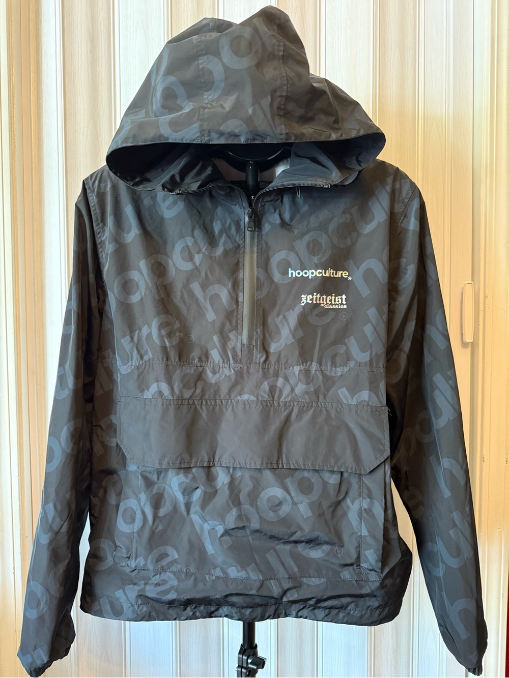 Hoop Culture Black Pullover Windbreaker Jacket